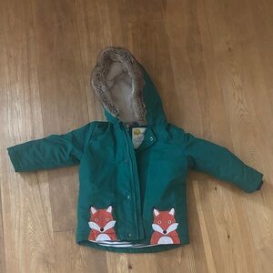 Baby Boden Striped Jacket with Sherpa Lining
